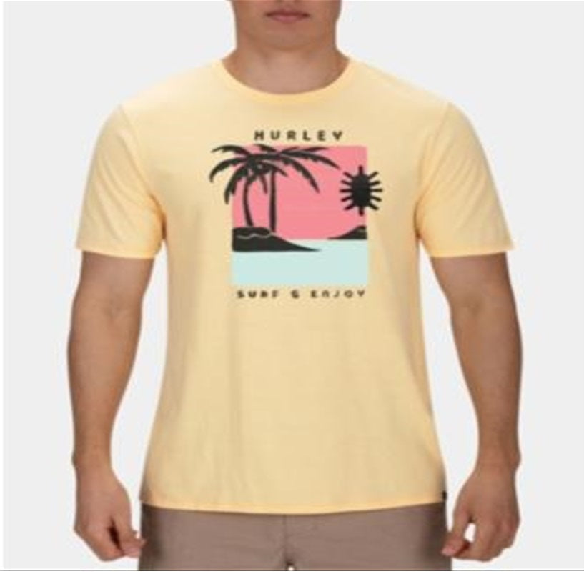 Hurley Men's Good Times Logo Short Sleeve Graphic T-Shirt OrangeSize X-Large