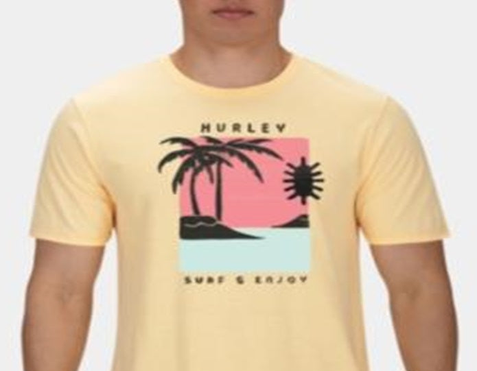 Hurley Men's Good Times Logo Short Sleeve Graphic T-Shirt OrangeSize X-Large