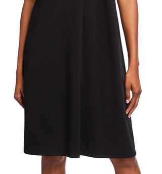 Eileen Fisher Women's Plus V Neck Dress Black Size 2X