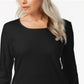 Karen Scott Women's Scoop Neck Top Black Size M