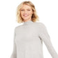 Charter Club Women's Cashmere Side-Weave Sweater  Silver Size Medium