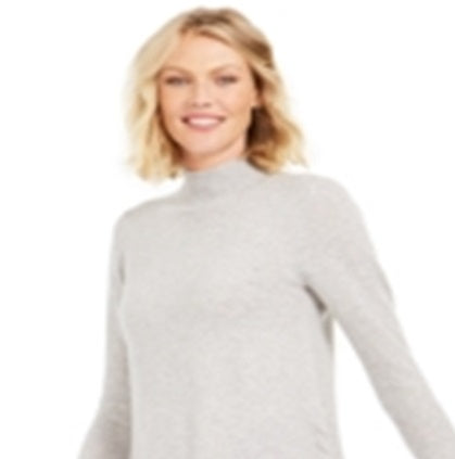Charter Club Women's Cashmere Side-Weave Sweater  Silver Size Medium