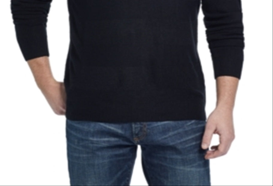 Weatherproof Vintage Men's Striped Crew Neck Sweater Black Size Medium