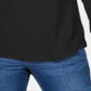 Karen Scott Women's 3/4 Sleeve Polo Shirt Black Size Petite Small