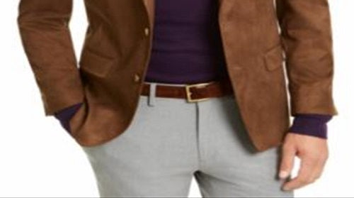 Ralph Lauren Men's Faux Suede Classic Fit Two Button Blazer Brown Size 46