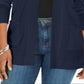 Karen Scott Women's Pointelle Collar Cardigan Blue Size Petite XL