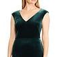 Ralph Lauren Women's V Neck Below the Knee Sheath Cocktail Dress Green Size 4