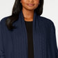 Karen Scott Women's Pointelle Collar Cardigan Blue Size Petite XL