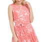 Charter Club Women's Floral-Print MIDI Knit Dress Red Size Large