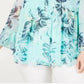 Charter Club Women's Plus Printed Tiered Ruffle Top Blue Size 1X
