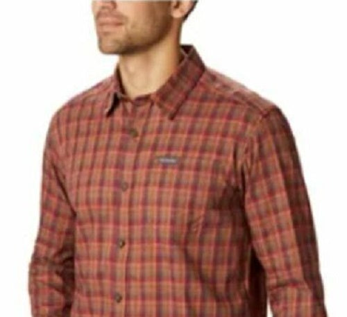 Columbia Men's Vapor Ridge Iii Modern Classic Fit Plaid Shirt Red Size 2XL