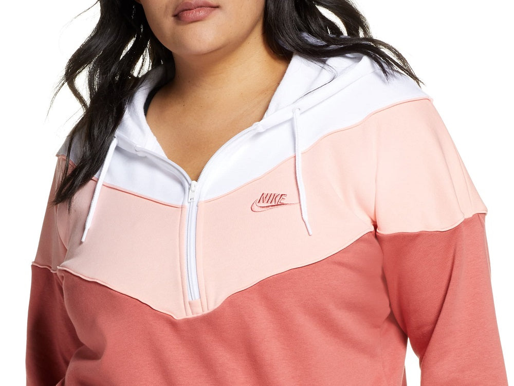 Nike Women's Plus Color Block Hoodie Orange Size X-Large