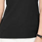 Karen Scott Women's Eyelet Shoulder V Neck Top Black Size XX-Large