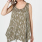 Style & Co Women's Printed Tank Top Green Size Petite S