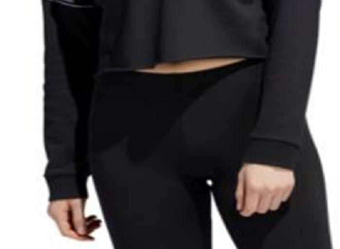 Adidas Women's Hypersport Moto Cropped Sweatshirt White Size Medium