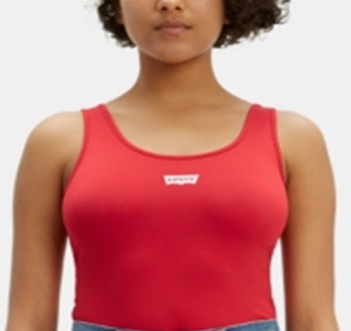 Levi's Women's Sleeveless Full Coverage Bodysuit Red Size S