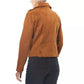 Jou Jou Junior's Faux Suede Moto Jacket Brown Size 1X