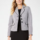 Le Suit Women's Three Button Petal Collar Skirt Suit Black Size 14