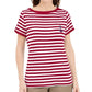 Karen Scott Women's Striped Anchor Top Red Size Small