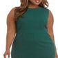 Nine West Women's Plus Jewel Neck Sheath Dress Green Size 16W