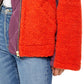 Free People Women's Rivington Sherpa Shearling Colorblock Jacket Red Size Large