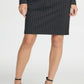 DKNY Women's Rhinestone Pinstripe Long Sleeve V Neck Above the Knee Wrap Wear to Work Dress Black Size 10