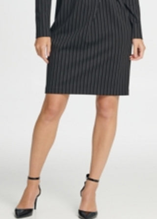 DKNY Women's Rhinestone Pinstripe Long Sleeve V Neck Above the Knee Wrap Wear to Work Dress Black Size 10
