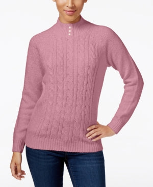 Karen Scott Women's Pink Long Sleeve Mock Sweater Size L
