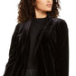 Alfani Women's Velvet Long Jacket Black Size Petite Small