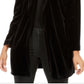 Alfani Women's Velvet Long Jacket Black Size Petite Small