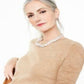 Charter Club Crew-Neck Cashmere Sweater Brown Size Petite L