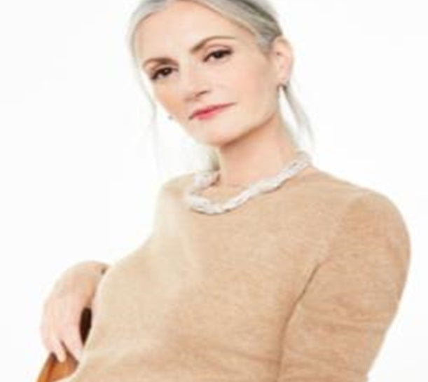 Charter Club Crew-Neck Cashmere Sweater Brown Size Petite L