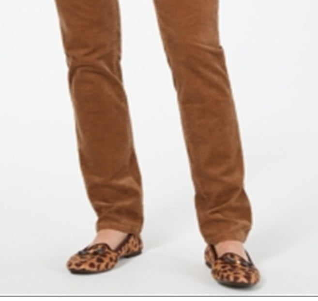 Charter Club Women's Lexington Straight Leg Corduroy Pants Brown Size 12 Petite