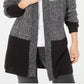 Karen Scott Petite Colorblocked Cardigan Black Size Petite L