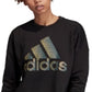 Adidas Women's Printed Long Sleeve Crew Neck Sweater Black Size XX-Small