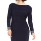 Vince Camuto Women's Long Sleeve Maxi Sheath Dress Blue Size 14
