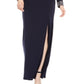 Vince Camuto Women's Long Sleeve Maxi Sheath Dress Blue Size 14