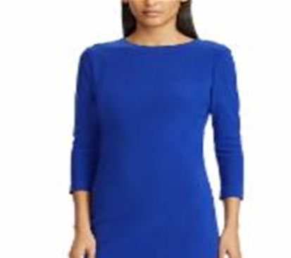 Lauren Ralph Lauren Women's Casual Dresses Button-Accent 3/4 Sleeve Sheath Dress Size 8