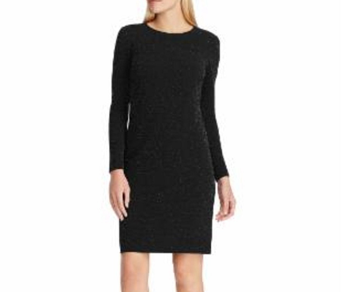 Ralph Lauren Womens Long Sleeve Above the Knee Body Con Dress Black Size 2 P