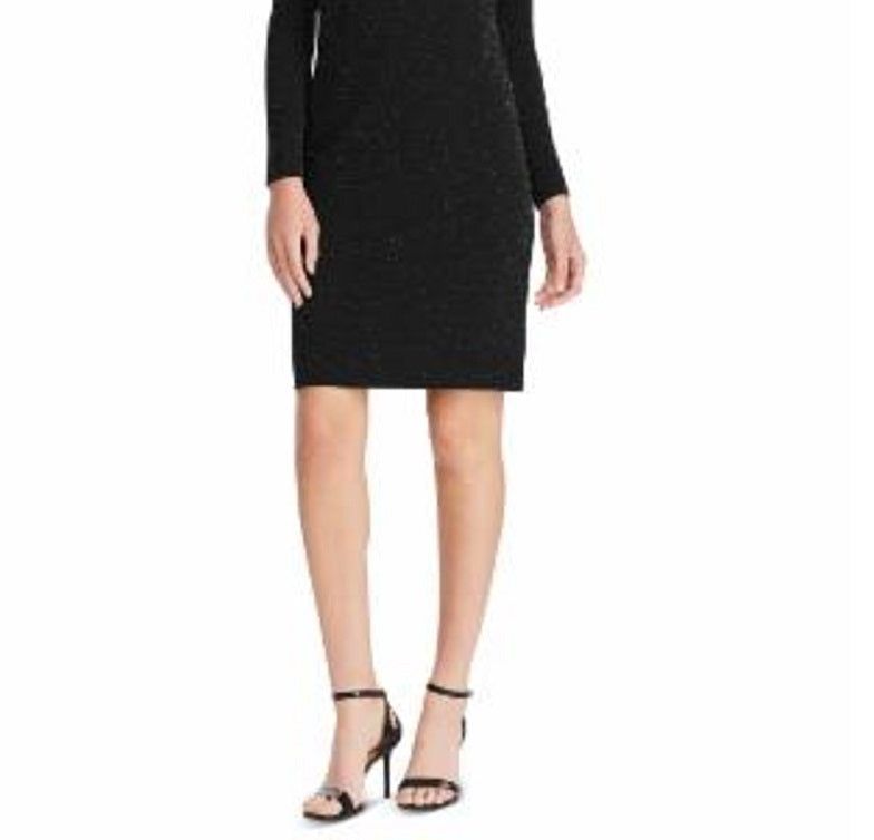 Ralph Lauren Womens Long Sleeve Above the Knee Body Con Dress Black Size 2 P
