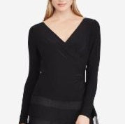 Ralph Lauren Women's Tulle Trim Jersey Dress Black Size 14