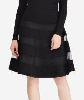 Ralph Lauren Women's Tulle Trim Jersey Dress Black Size 14