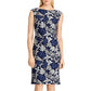 Ralph Lauren Women's Printed Cocktail Mini Dress Navy Size 12