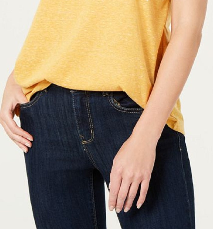 Style & Co Women's Graphic Print T-Shirt Yellow Size Petite S