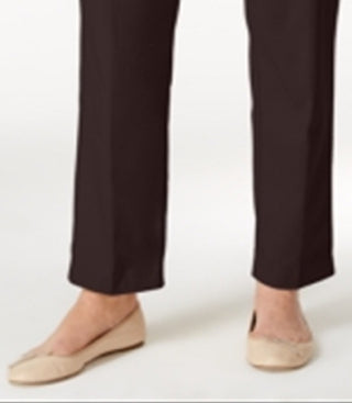 Alfred Dunner Women's Allure Slimming Stretch Pants Brown Size 12P