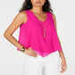 Thalia Sodi Women's Sleeveless Necklace Top Pink Size Medium