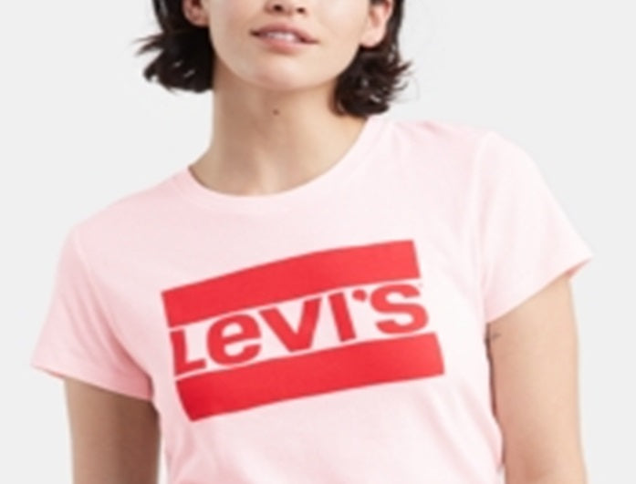Levi's Women's Cotton Graphic Logo T-Shirt Pink Size XX-Large