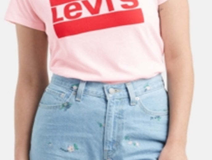Levi's Women's Cotton Graphic Logo T-Shirt Pink Size XX-Large