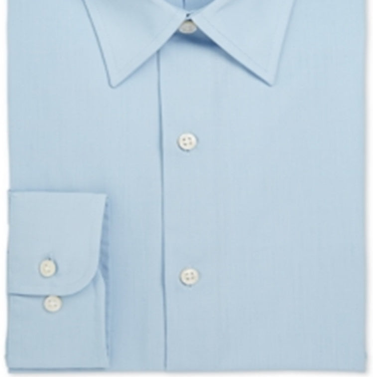 Club Room Men's Classic Regular Fit Solid Dress Shirt Blue Size 32-33