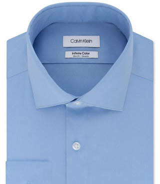 Calvin Klein Men's Slim Fit Business Button Down Shirt Blue Size 34-35
